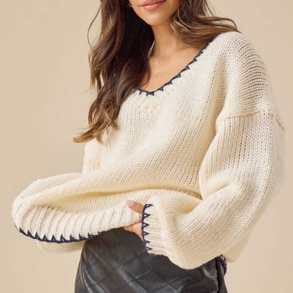Altar'd State Sweaters - NWT Altar’d state cream knitted thick heavy sweater